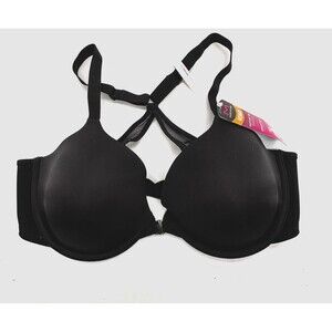 Maidenform Women's DM7550 Black 2.0 Modern Demi Bra Racerback SmartZone Cups 36D
